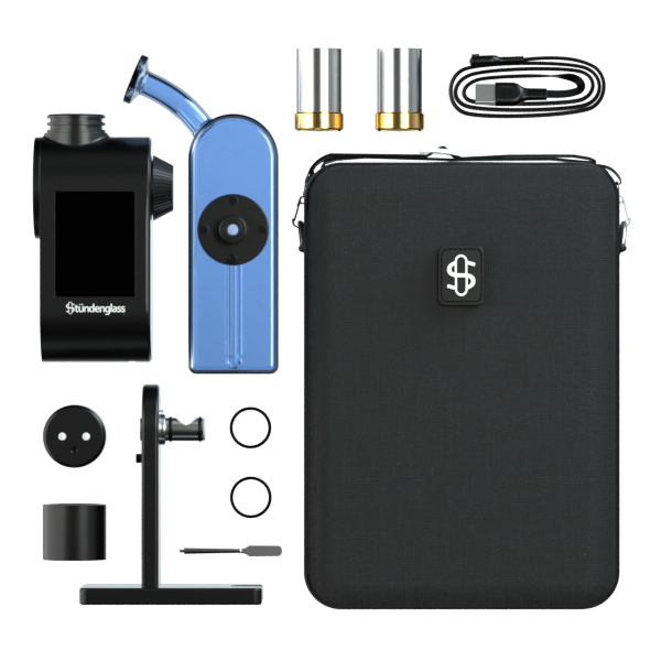 Stündenglass Modül Dok Deluxe Travel Set Blaues Glas – Premium Desktop Vaporizer
