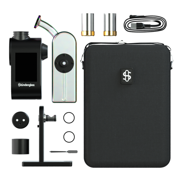 webDOKDeluxetravelkitlayflatBubble-1.png Stündenglass Modül Dok Deluxe Travel Set Regenbogen – Premium Desktop Vaporizer
