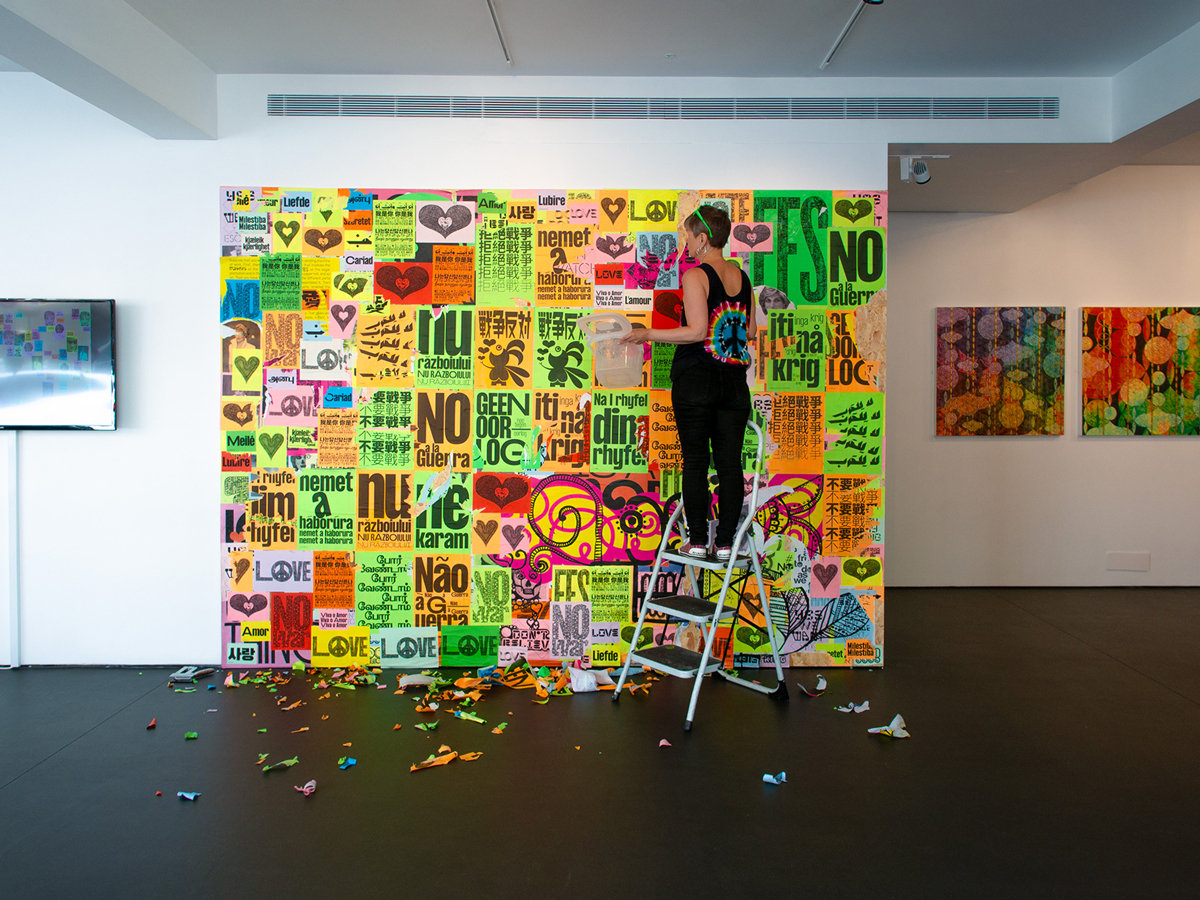 Make Books Not War Installation by Glen and Rebecca (aka Studio GRRR)