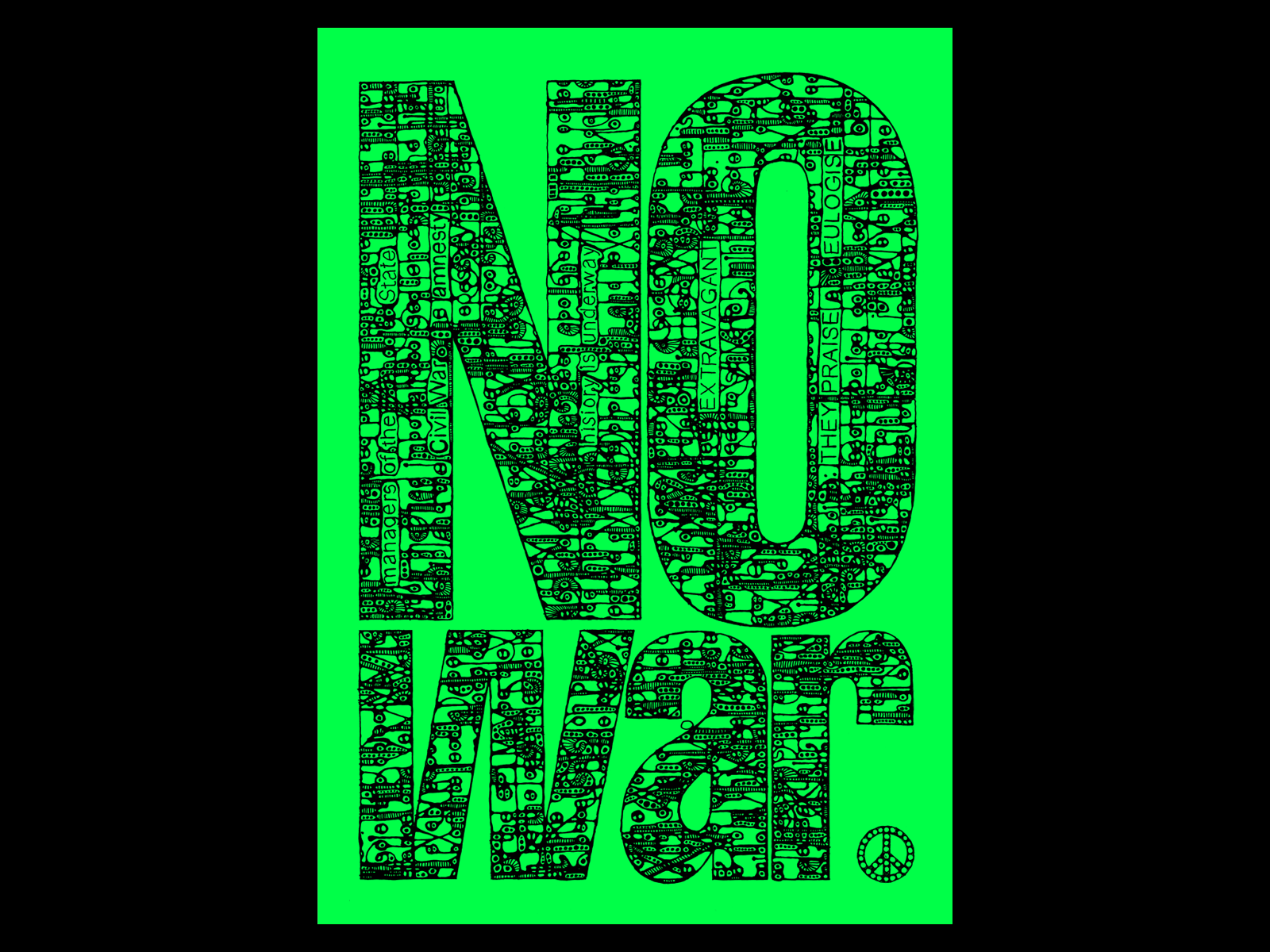 No War Drawing by Glen and Rebecca (aka Studio GRRR)