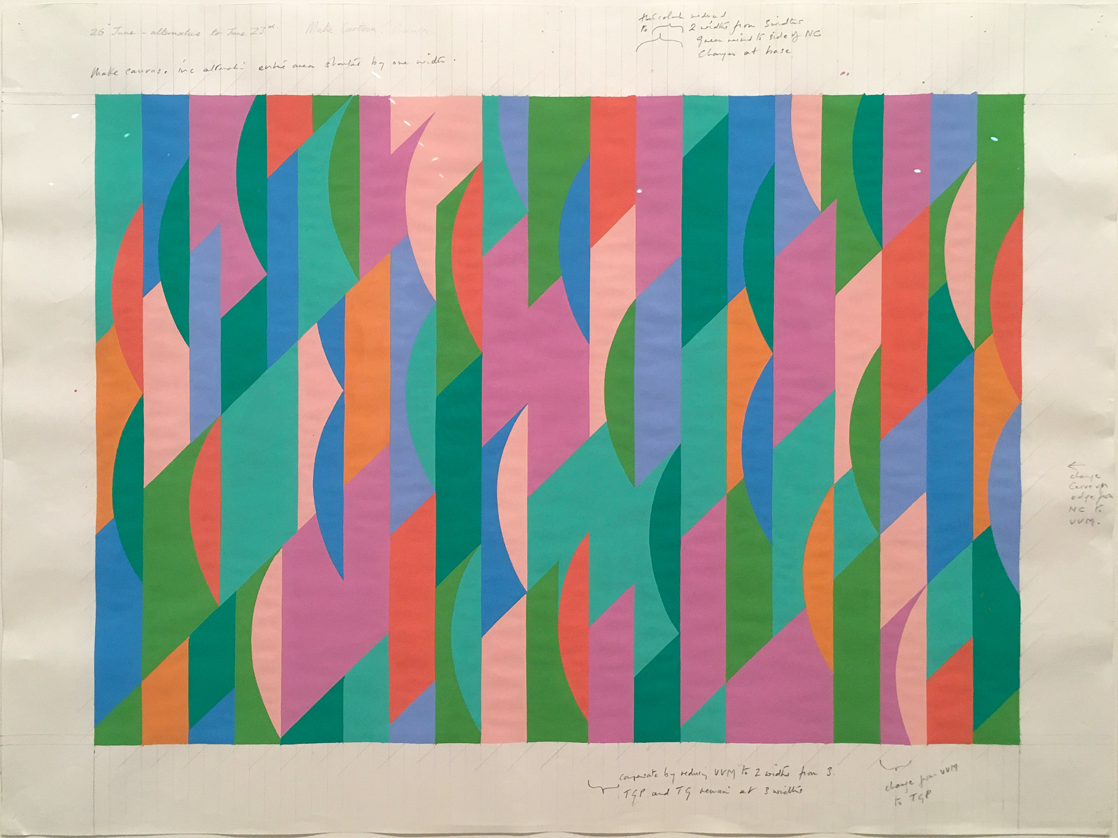 Towards Lagoon Painting by Bridget Riley