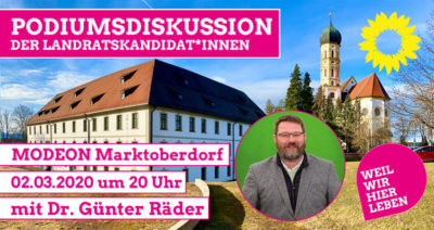 Podiumsdiskussion der Landratskandidaten Dr. Günter Räder Bündnis 90 / Die Grünen