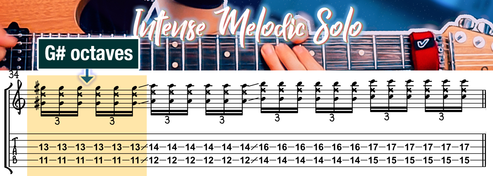Octaves Melody Guitar Solo