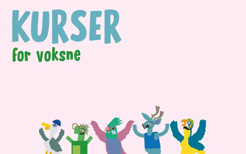 Illustreret indgangsbillede til Guldastronauts kurser for voksne