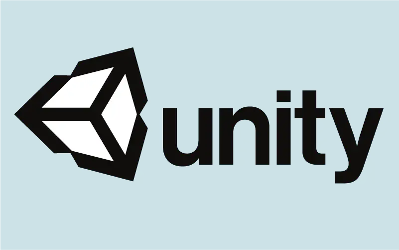 Unity-logo på turkis baggrund