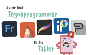 Illustration af tegneprogrammer til tablet