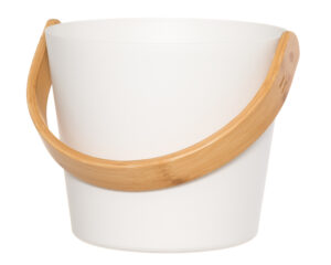 Saunaspand Rento 5L med bambus hank - Hvid