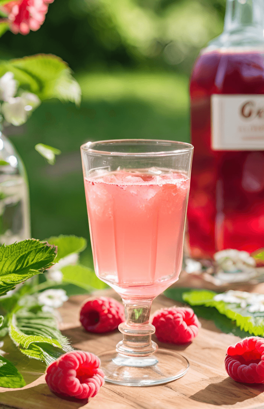 Fizzy Raspberry Hallondrink med bubbel och ginger beer recept