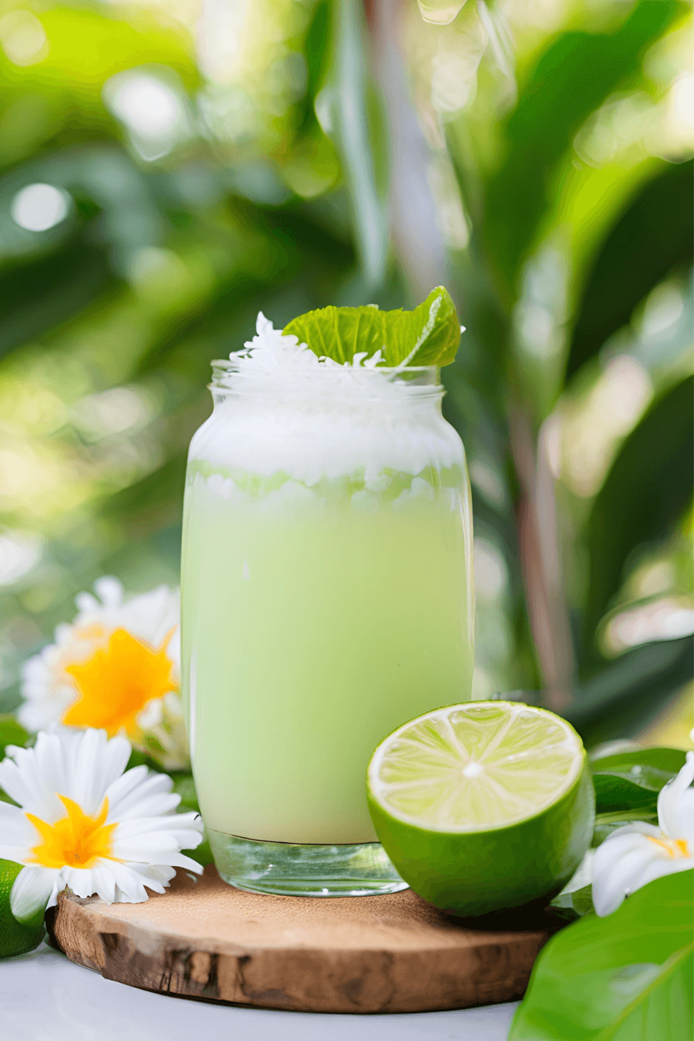 Limedrink med Kokosskum Limedrink med kokosskum recept
