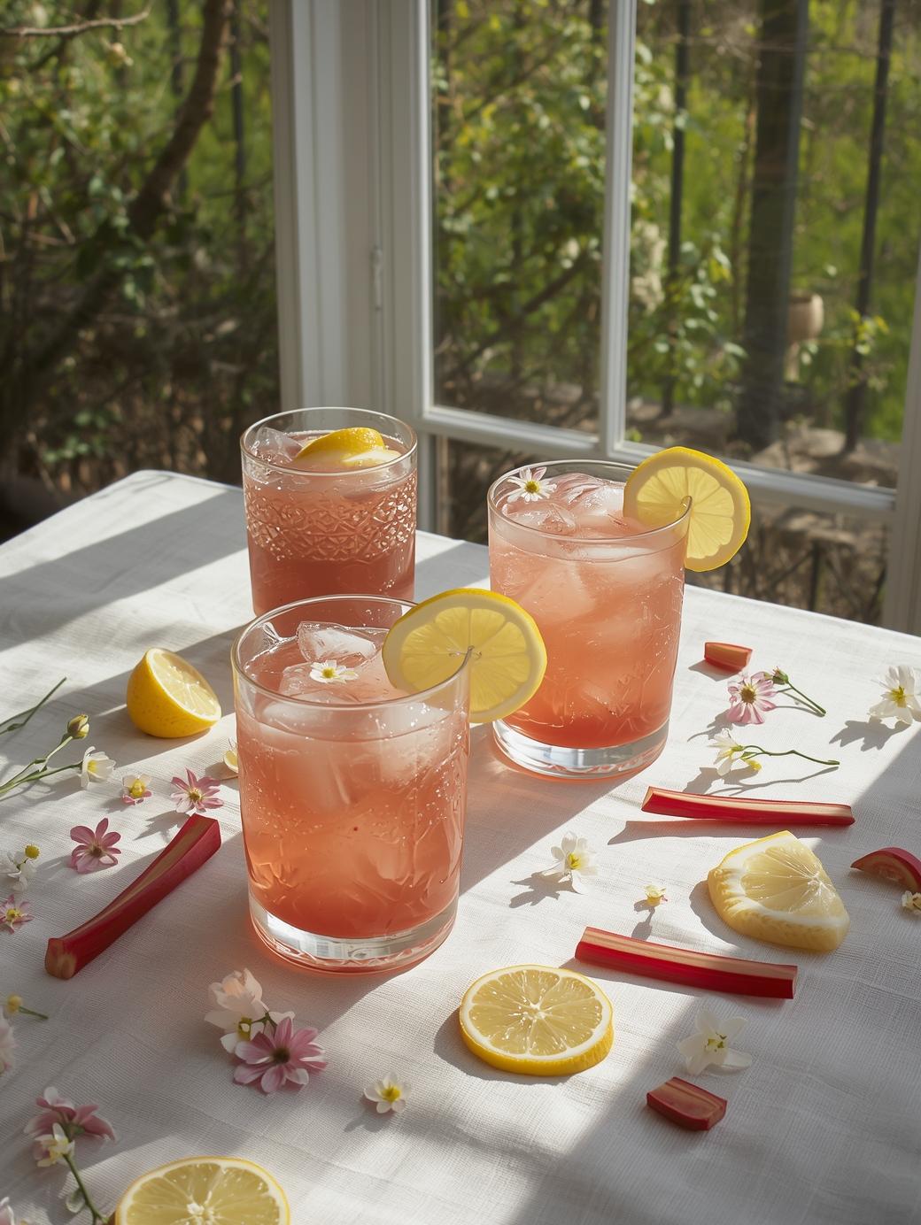 rhubarb lemonade drink recept med rabarbersaft