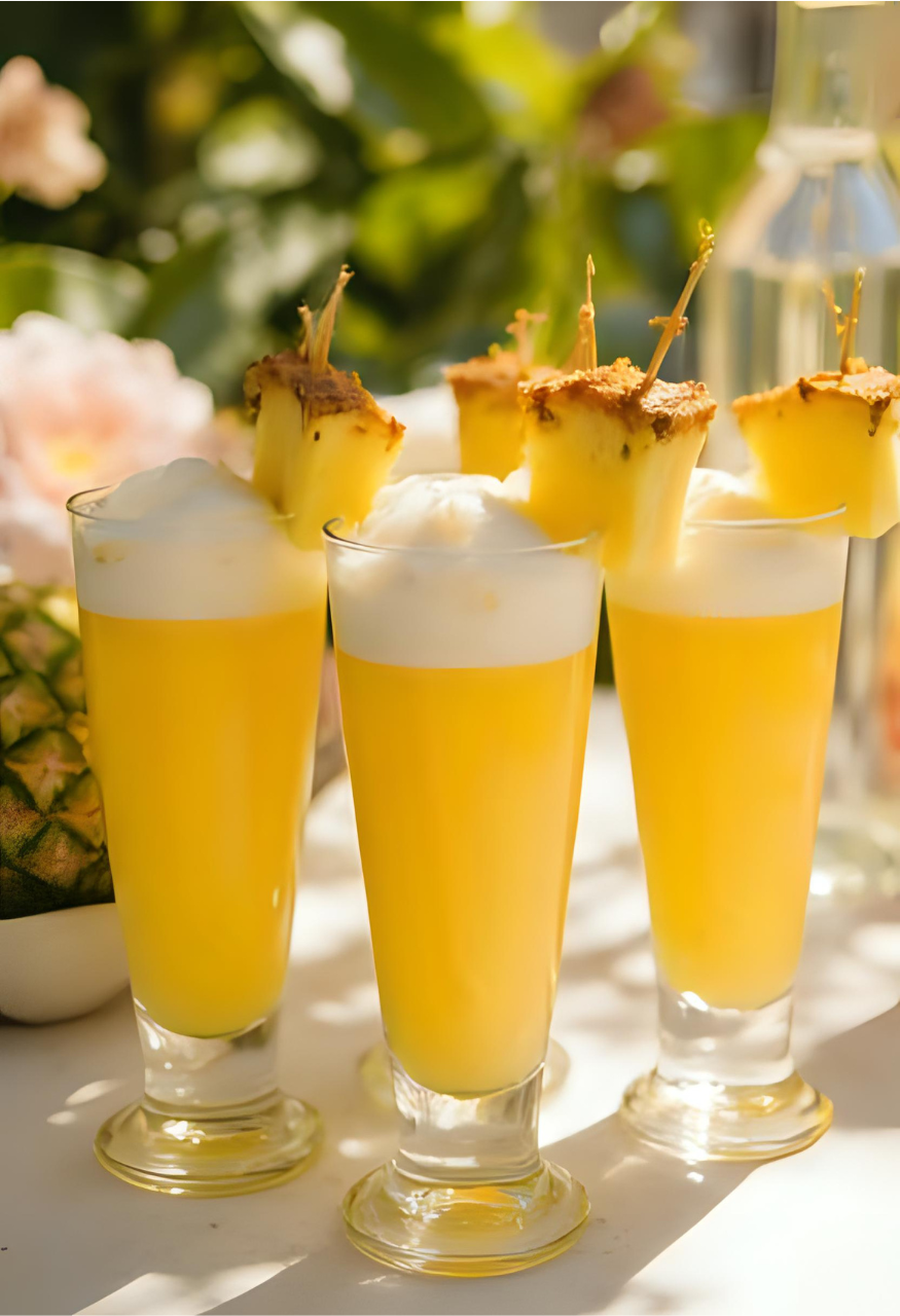 Piña Colada Shot Pina Colada shot recept med kokosskum