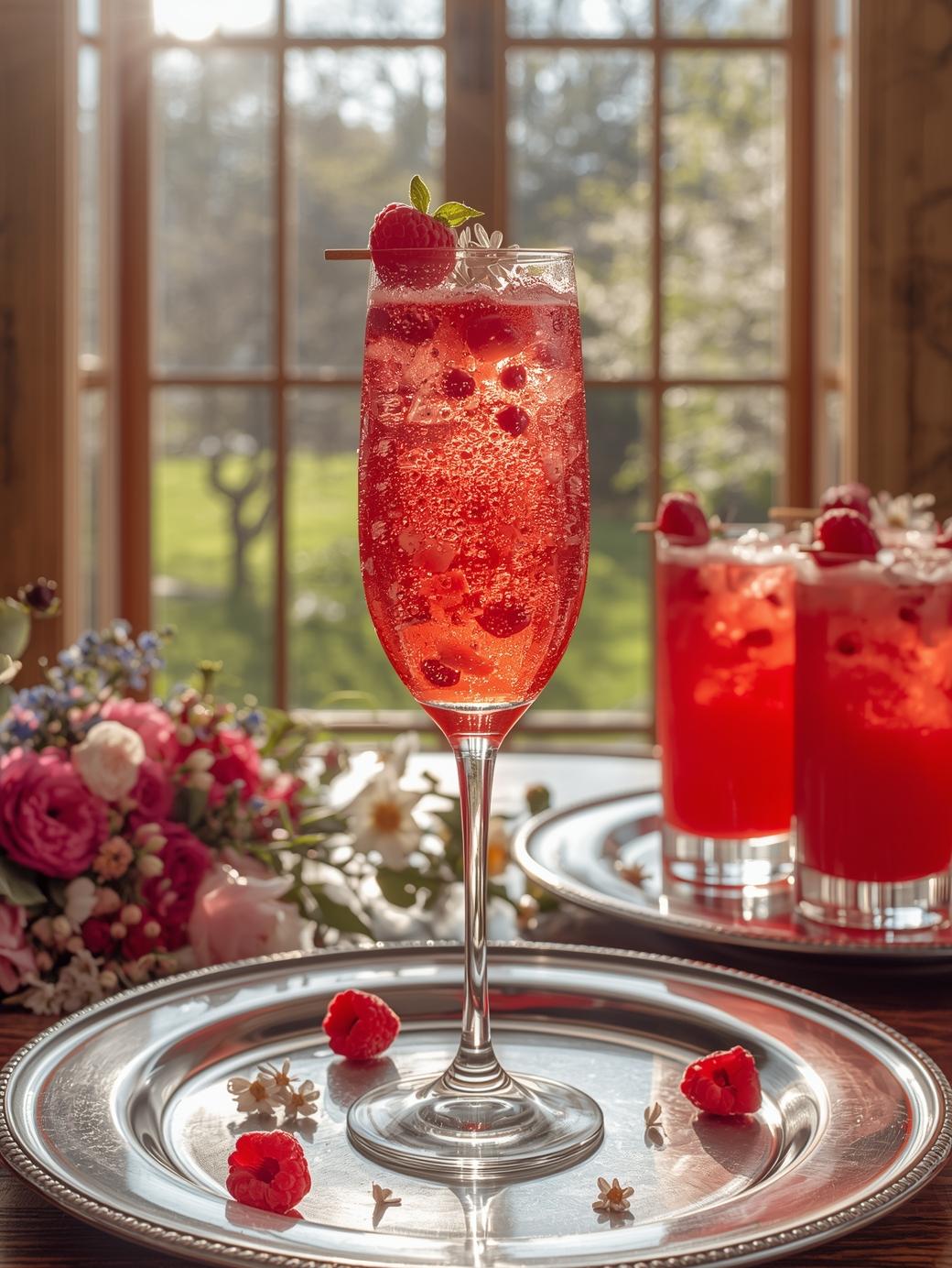 hallonblom alkoholfri drink recept med fläder och hallon