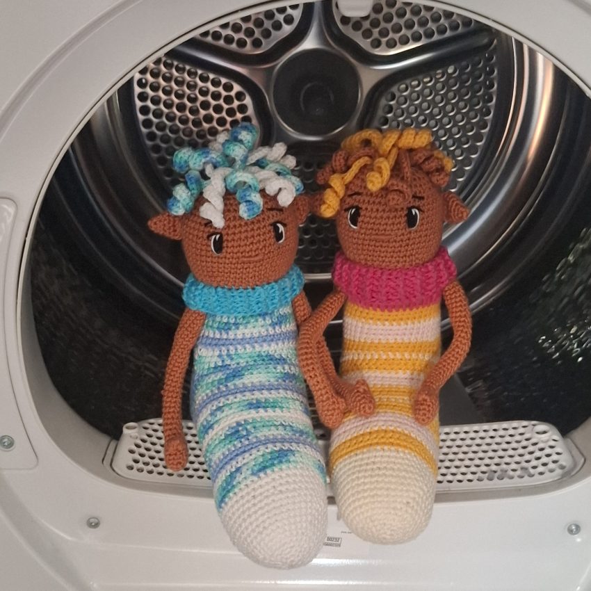 Foetsie het sokkenmonster in de droger
