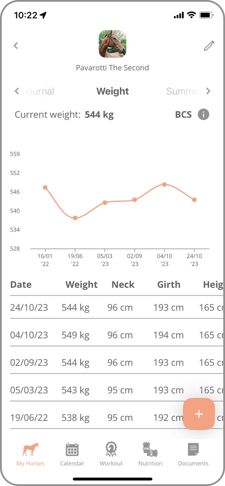 1 Weight calculator screen 1