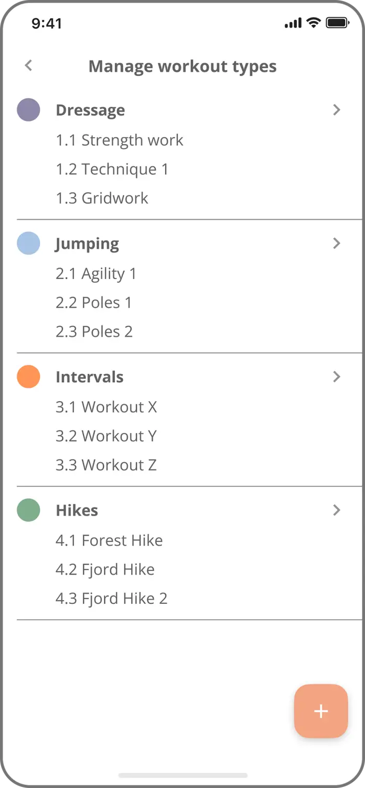 5 Manage workouts screen 1