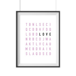 Poster modern Buchstaben lLove Geschenk