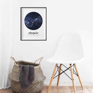 Poster Sternzeichen Skorpion Geschenk Wohnzimmer 