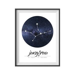 Poster Sternzeichen Jungfrau Print Geschenk Wohnzimmer