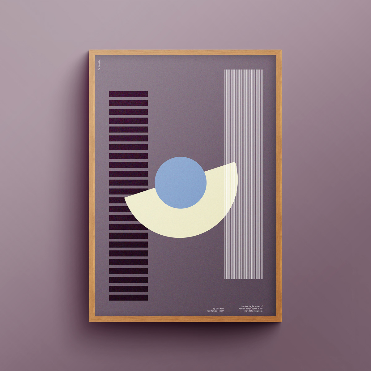 "H for Hamide: Constructive" art print in wooden frame