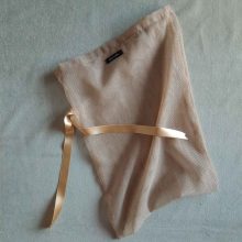 Large reusable tulle sac in brown for shopping groceries