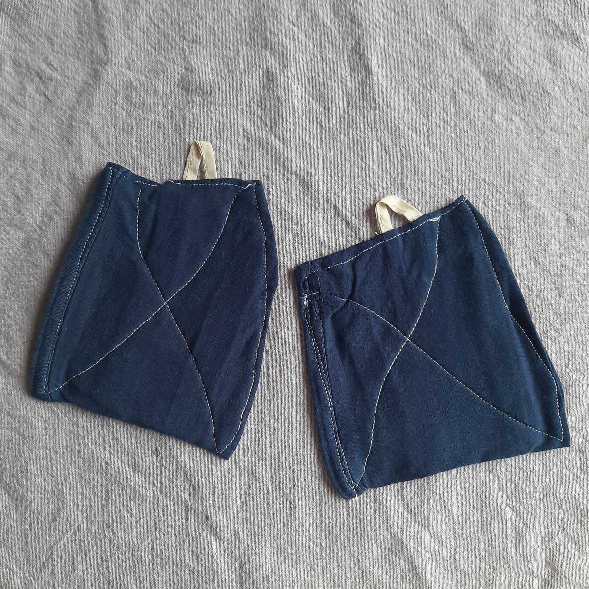 Two potholders from leftover materials