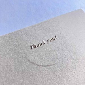 Cold pressed thank you card