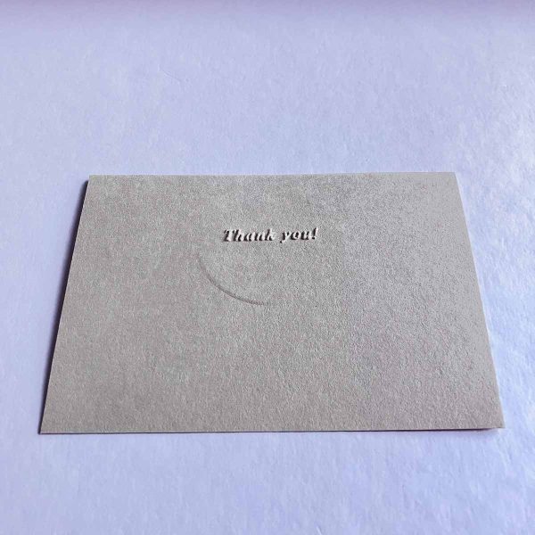 Cold pressed thank you card