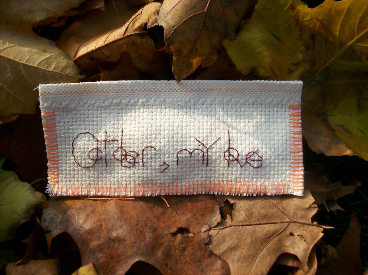 October my love embroidery