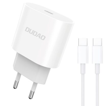 Dudao A8SEU-1M Adapter 20Watt 1xUSB-C (1m USB-C to USB-C cable included)