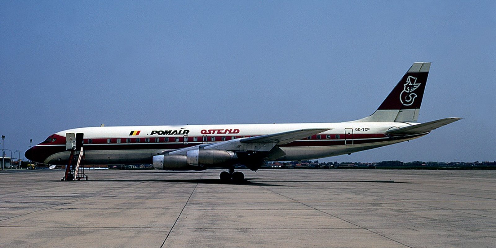 L’événement historique est l’arrivée à Ostende du premier jet intercontinental de Pomair en mai 1971. Immatriculé (en référence à Transports Charles Pommé) OO-TCP, le Douglas DC-8-33 (msn 45265) a été acquis auprès de la Pan American (ex N812PA) via la Boreas Corporation.