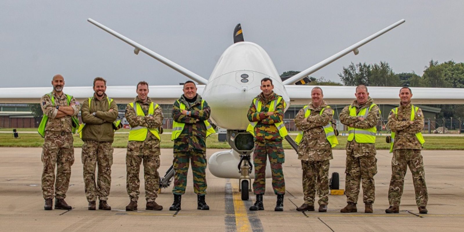 De Belgische technici te RAF Waddington in september 2021. (Archief BE MOD)