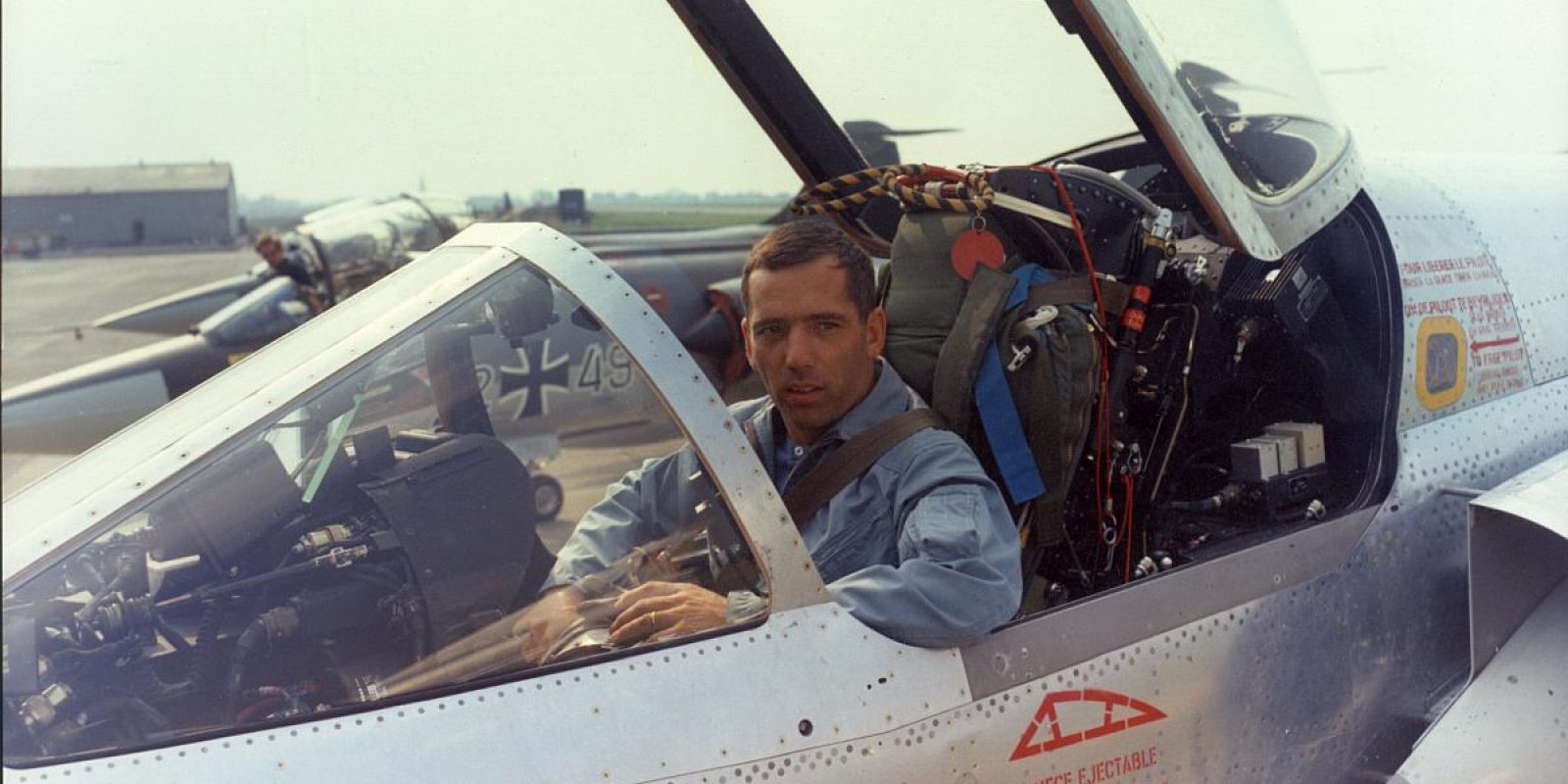 Aux commandes d’un Mirage 5 au début des années septante (Jean-Pierre Decock).