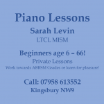 Private Piano lessons with Sarah Levin - Beginners age 6 - 66!