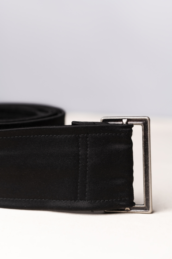 long black satin belt