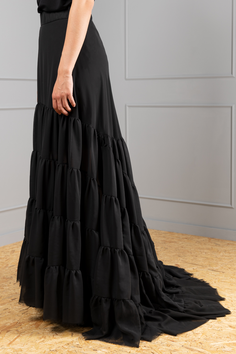 high-fashion chiffon broomstick skirt for women | Haruco-vert