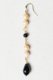 Earring with vintage pearls and black glass beads