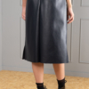 straight leather-look skirt