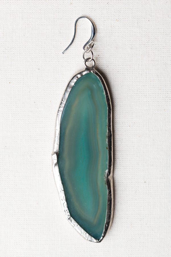 Turquoise agate statement solo earring