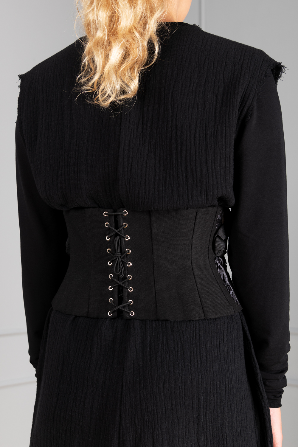 Buy BLACK POLYESTER EMBROIDERED CORSET for Women Online in India