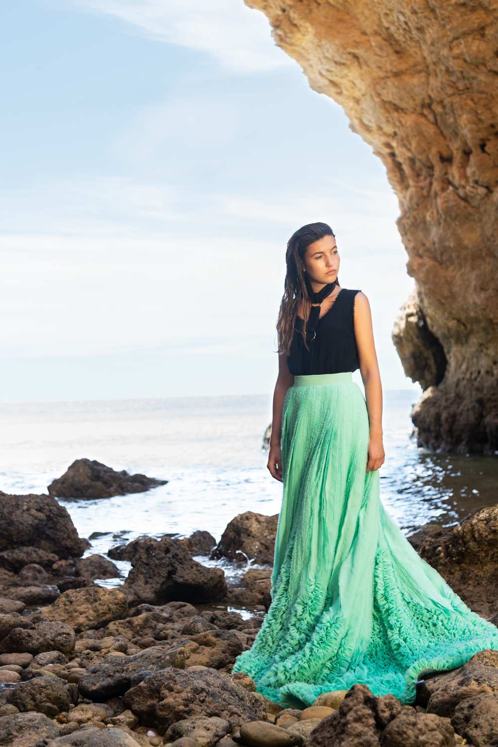 Chiffon skirt mint hot sale green