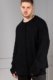 black-knitted oversized pullover for men