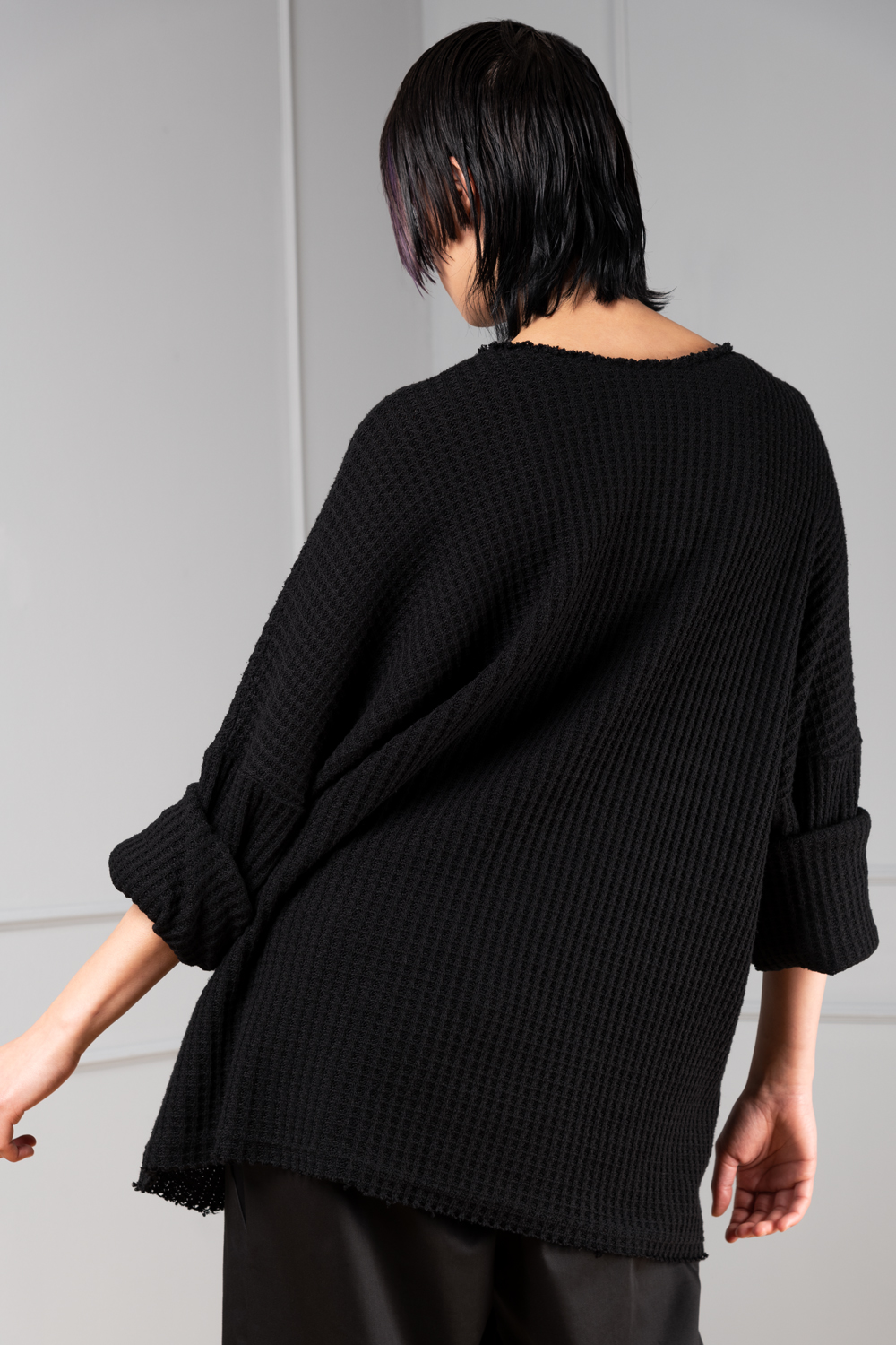 ★MAINBOOTH★Basket Oversized Punching Sweater(B.GR)★正規品 MUSINSA | MAINBOOTH Basket Oversized Punching Sweater(BLACK)