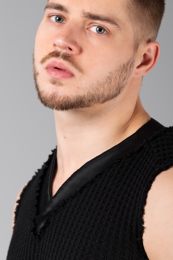 black knitted slipover for men