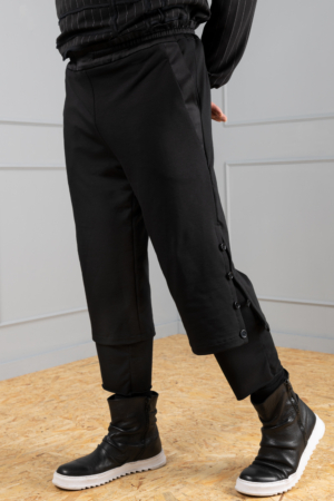 black double-layered men's trousers