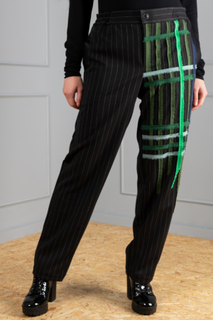 pinstripe women's trousers