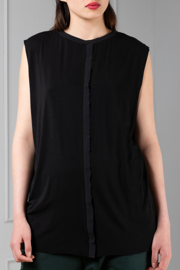 black bamboo sleeveless tee