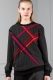 pinstripe women's sweater with red-details