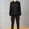 unisex-black sweater with pinstripe-detail