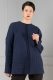 dark-blue knit women's oversized pullover