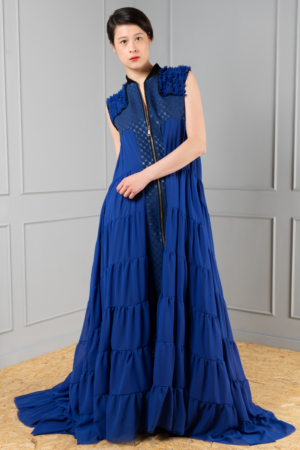 cobalt blue zipper dress